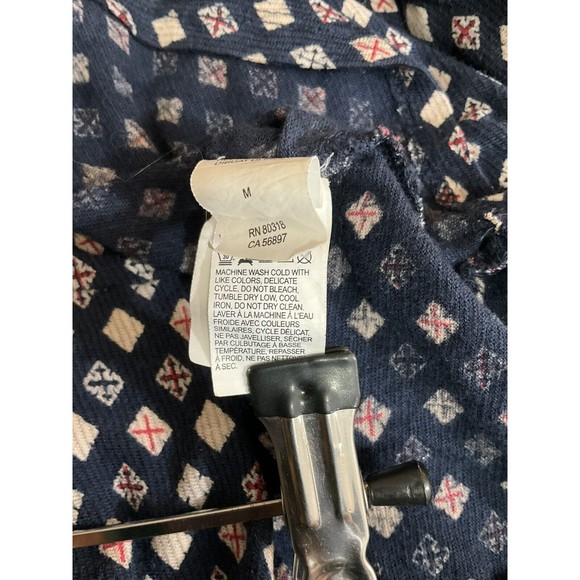 Lucky Brand Womens Boho Shirt Size Medium Blue Hippie Flowy Geometric Festival - Picture 5 of 5